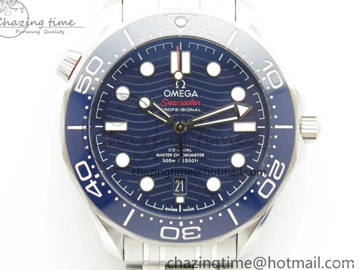 0424 ZeroBulk 2018 Seamaster Diver 300M OMF Best Edition Blue Ceramic Blue Dial on SS Bracelet A8800 (Black Balance Wheel) 7957